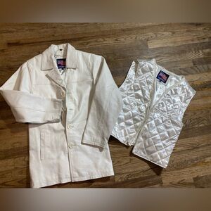 Beautiful USA rare to find White Leather Jacket vintage